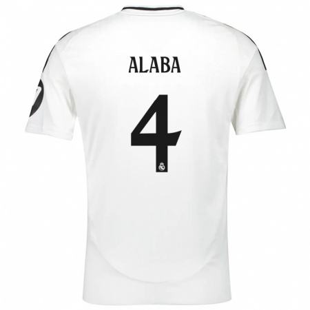 Kandiny Hombre Camiseta David Alaba #4 Blanco 1ª Equipación 2024/25 La Camisa Chile