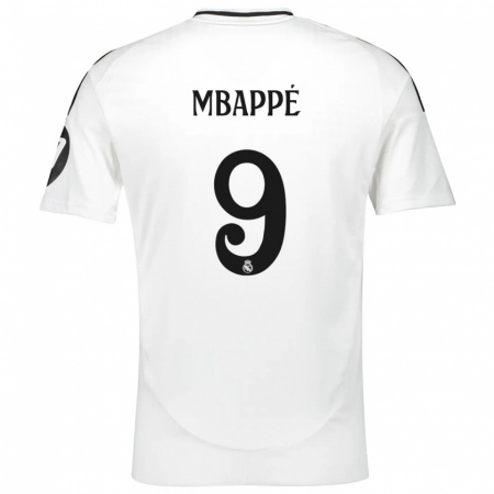 Kandiny Hombre Camiseta Kylian Mbappé #9 Blanco 1ª Equipación 2024/25 La Camisa Chile