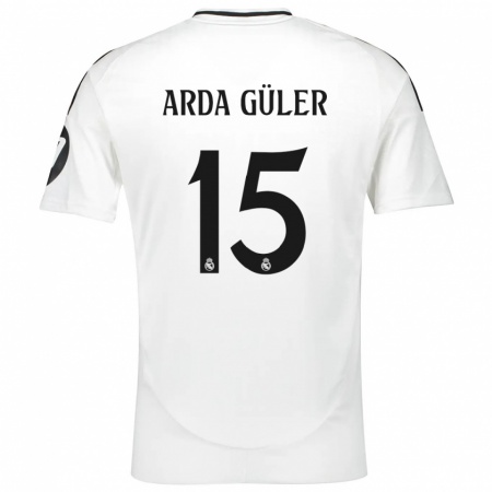 Kandiny Hombre Camiseta Arda Güler #15 Blanco 1ª Equipación 2024/25 La Camisa Chile