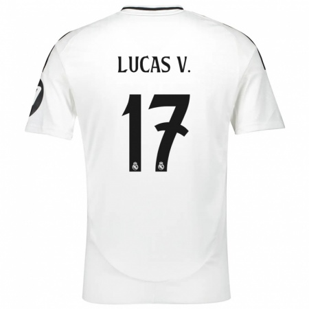 Kandiny Hombre Camiseta Lucas Vázquez #17 Blanco 1ª Equipación 2024/25 La Camisa Chile