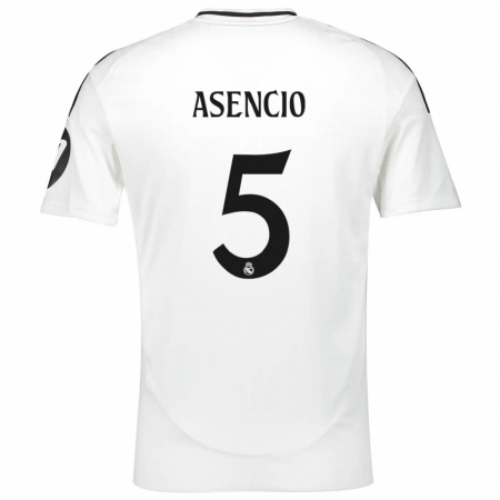 Kandiny Hombre Camiseta Raúl Asencio #5 Blanco 1ª Equipación 2024/25 La Camisa Chile