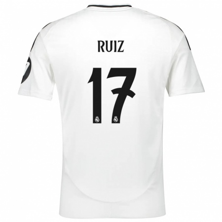 Kandiny Hombre Camiseta David Ruiz #17 Blanco 1ª Equipación 2024/25 La Camisa Chile