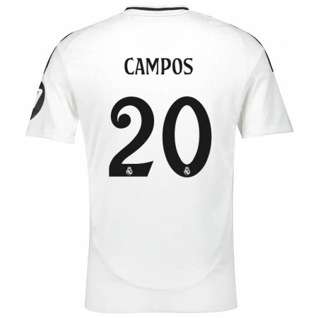 Kandiny Hombre Camiseta Andrés Campos #20 Blanco 1ª Equipación 2024/25 La Camisa Chile