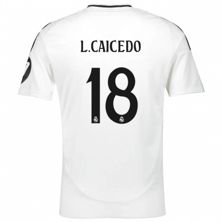 Kandiny Hombre Camiseta Linda Caicedo #18 Blanco 1ª Equipación 2024/25 La Camisa Chile