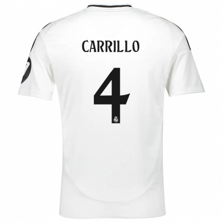 Kandiny Hombre Camiseta Álvaro Carrillo #4 Blanco 1ª Equipación 2024/25 La Camisa Chile