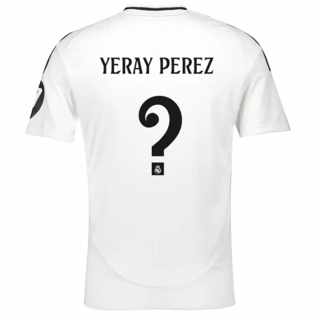 Kandiny Hombre Camiseta Yeray Perez #0 Blanco 1ª Equipación 2024/25 La Camisa Chile