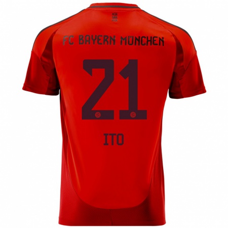 Kandiny Hombre Camiseta Hiroki Ito #21 Rojo 1ª Equipación 2024/25 La Camisa Chile