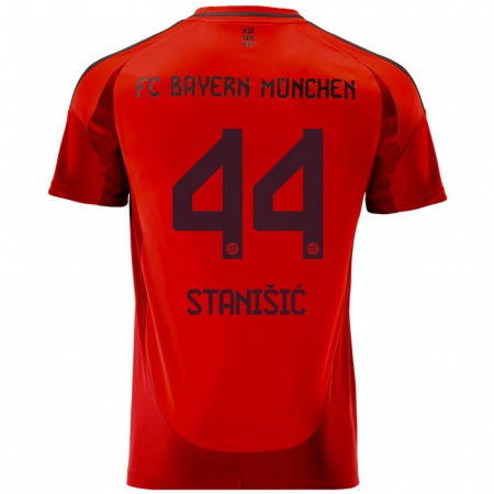 Kandiny Hombre Camiseta Josip Stanisic #44 Rojo 1ª Equipación 2024/25 La Camisa Chile