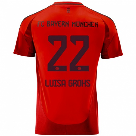 Kandiny Hombre Camiseta Maria Luisa Grohs #22 Rojo 1ª Equipación 2024/25 La Camisa Chile