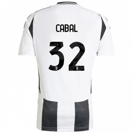 Kandiny Hombre Camiseta Juan Cabal #32 Blanco Negro 1ª Equipación 2024/25 La Camisa Chile