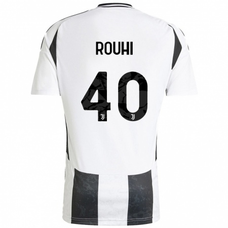 Kandiny Hombre Camiseta Jonas Rouhi #40 Blanco Negro 1ª Equipación 2024/25 La Camisa Chile