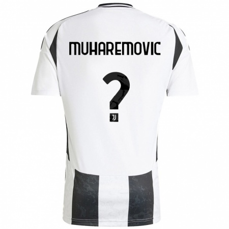 Kandiny Hombre Camiseta Tarik Muharemovic #0 Blanco Negro 1ª Equipación 2024/25 La Camisa Chile