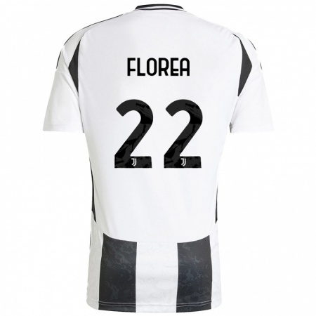 Kandiny Hombre Camiseta Andrei Florea #22 Blanco Negro 1ª Equipación 2024/25 La Camisa Chile