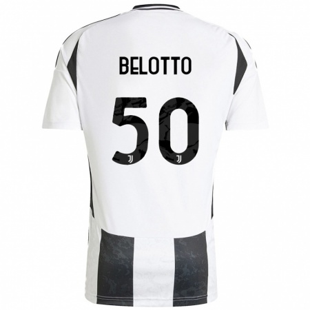 Kandiny Hombre Camiseta Soledad Belotto #50 Blanco Negro 1ª Equipación 2024/25 La Camisa Chile