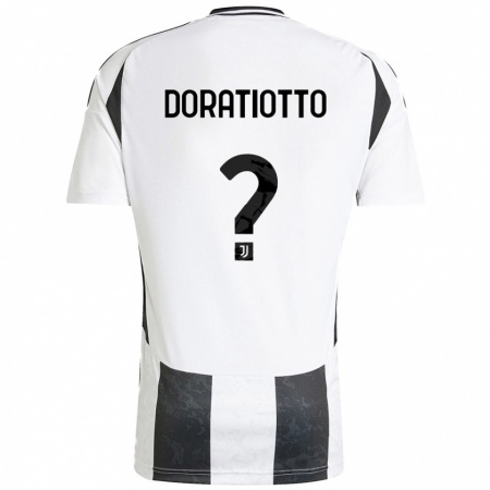 Kandiny Hombre Camiseta Giulio Doratiotto #0 Blanco Negro 1ª Equipación 2024/25 La Camisa Chile