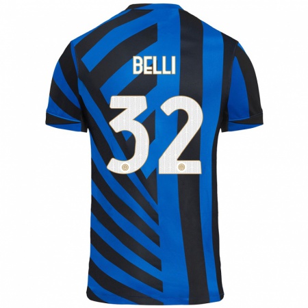 Kandiny Hombre Camiseta Elena Belli #32 Azul Negro 1ª Equipación 2024/25 La Camisa Chile