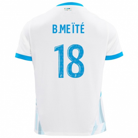 Kandiny Hombre Camiseta Bamo Meïté #18 Blanco Azul Cielo 1ª Equipación 2024/25 La Camisa Chile