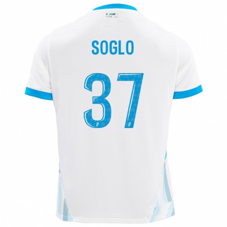 Kandiny Hombre Camiseta Emran Soglo #37 Blanco Azul Cielo 1ª Equipación 2024/25 La Camisa Chile