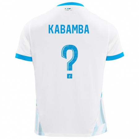 Kandiny Hombre Camiseta Alexis Kabamba #0 Blanco Azul Cielo 1ª Equipación 2024/25 La Camisa Chile