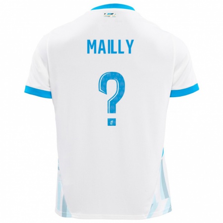 Kandiny Hombre Camiseta Evan Mailly #0 Blanco Azul Cielo 1ª Equipación 2024/25 La Camisa Chile