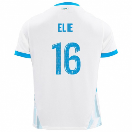 Kandiny Hombre Camiseta Anaïs Elie #16 Blanco Azul Cielo 1ª Equipación 2024/25 La Camisa Chile