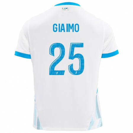 Kandiny Hombre Camiseta Carla Giaimo #25 Blanco Azul Cielo 1ª Equipación 2024/25 La Camisa Chile