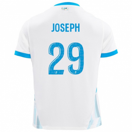 Kandiny Hombre Camiseta Darlina Joseph #29 Blanco Azul Cielo 1ª Equipación 2024/25 La Camisa Chile