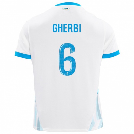 Kandiny Hombre Camiseta Candice Gherbi #6 Blanco Azul Cielo 1ª Equipación 2024/25 La Camisa Chile