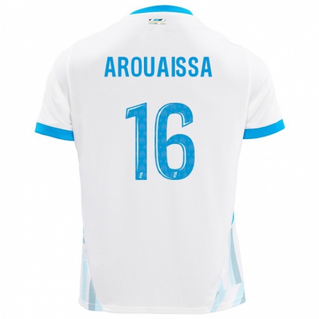 Kandiny Hombre Camiseta Ines Arouaissa #16 Blanco Azul Cielo 1ª Equipación 2024/25 La Camisa Chile