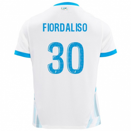 Kandiny Hombre Camiseta Thelma Fiordaliso #30 Blanco Azul Cielo 1ª Equipación 2024/25 La Camisa Chile