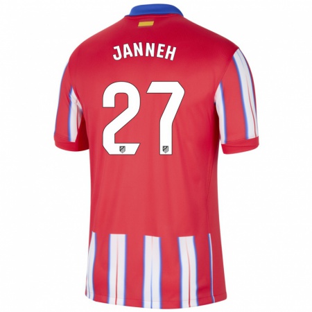 Kandiny Hombre Camiseta Omar Janneh #27 Rojo Blanco Azul 1ª Equipación 2024/25 La Camisa Chile