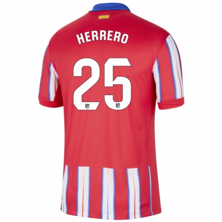 Kandiny Hombre Camiseta Alex Herrero #25 Rojo Blanco Azul 1ª Equipación 2024/25 La Camisa Chile