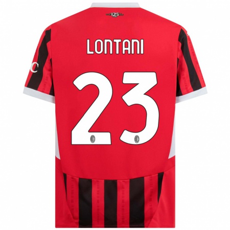 Kandiny Hombre Camiseta Simone Lontani #23 Rojo Negro 1ª Equipación 2024/25 La Camisa Chile