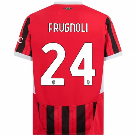 Kandiny Hombre Camiseta Leonardo Frugnoli #24 Rojo Negro 1ª Equipación 2024/25 La Camisa Chile