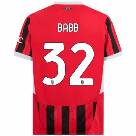 Kandiny Hombre Camiseta Selena Babb #32 Rojo Negro 1ª Equipación 2024/25 La Camisa Chile