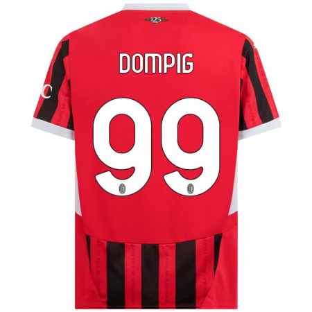 Kandiny Hombre Camiseta Chanté Dompig #99 Rojo Negro 1ª Equipación 2024/25 La Camisa Chile