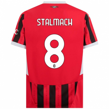 Kandiny Hombre Camiseta Dariusz Stalmach #8 Rojo Negro 1ª Equipación 2024/25 La Camisa Chile