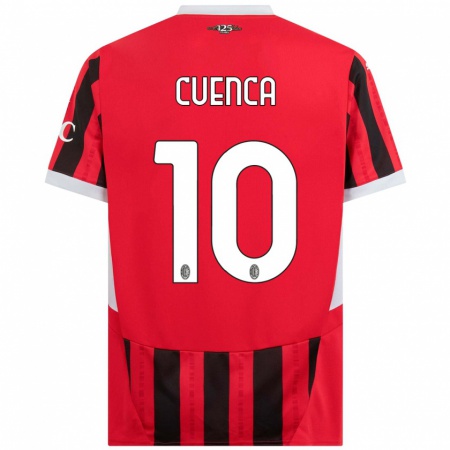 Kandiny Hombre Camiseta Hugo Cuenca #10 Rojo Negro 1ª Equipación 2024/25 La Camisa Chile