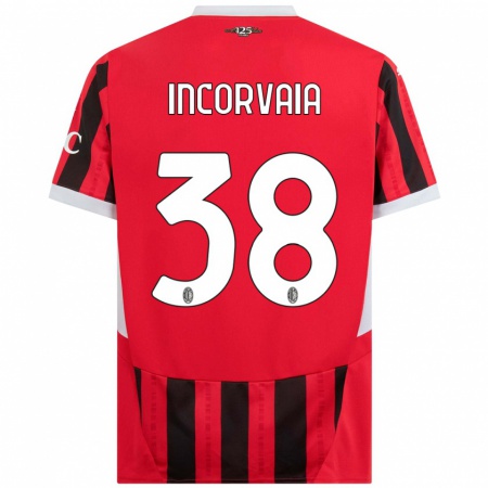 Kandiny Hombre Camiseta Giovanni Incorvaia #38 Rojo Negro 1ª Equipación 2024/25 La Camisa Chile