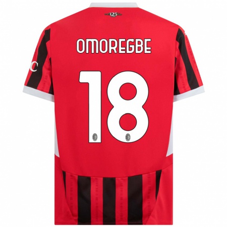 Kandiny Hombre Camiseta Bob Murphy Omoregbe #18 Rojo Negro 1ª Equipación 2024/25 La Camisa Chile