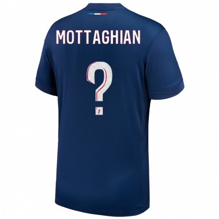 Kandiny Hombre Camiseta Keyvan Mottaghian #0 Azul Marino Blanco 1ª Equipación 2024/25 La Camisa Chile