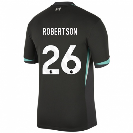 Kandiny Hombre Camiseta Andrew Robertson #26 Negro Antracita Blanco 2ª Equipación 2024/25 La Camisa Chile