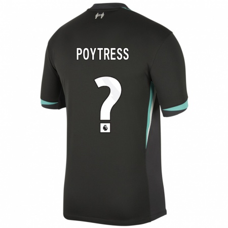 Kandiny Hombre Camiseta Jacob Poytress #0 Negro Antracita Blanco 2ª Equipación 2024/25 La Camisa Chile