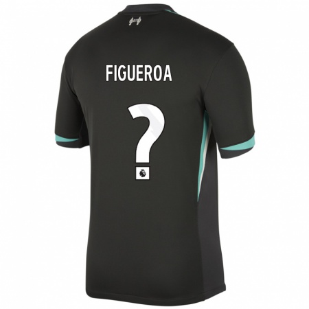 Kandiny Hombre Camiseta Keyrol Figueroa #0 Negro Antracita Blanco 2ª Equipación 2024/25 La Camisa Chile