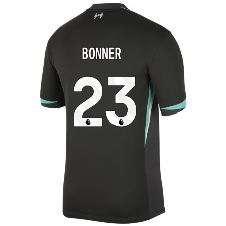 Kandiny Hombre Camiseta Gemma Bonner #23 Negro Antracita Blanco 2ª Equipación 2024/25 La Camisa Chile