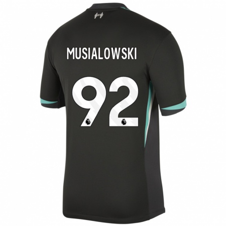 Kandiny Hombre Camiseta Mateusz Musialowski #92 Negro Antracita Blanco 2ª Equipación 2024/25 La Camisa Chile