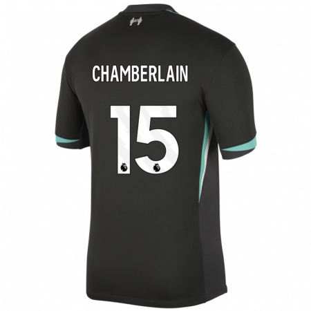 Kandiny Hombre Camiseta Alex Oxlade Chamberlain #15 Negro Antracita Blanco 2ª Equipación 2024/25 La Camisa Chile