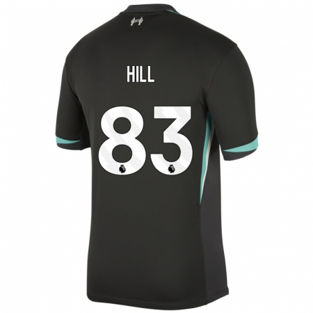 Kandiny Hombre Camiseta Thomas Hill #83 Negro Antracita Blanco 2ª Equipación 2024/25 La Camisa Chile