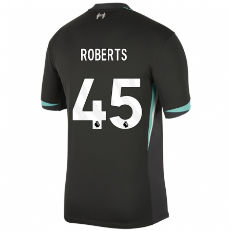 Kandiny Hombre Camiseta Iwan Roberts #45 Negro Antracita Blanco 2ª Equipación 2024/25 La Camisa Chile