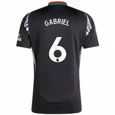 Kandiny Hombre Camiseta Gabriel Magalhães #6 Negro 2ª Equipación 2024/25 La Camisa Chile